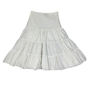 Kim & Cami Womens Size S White Cotton Tiered Skirt